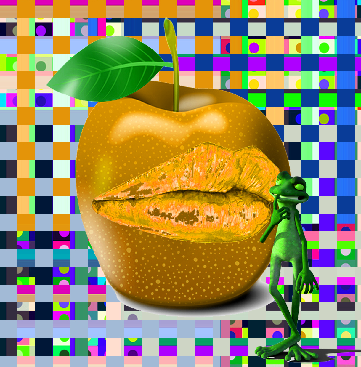LEEOKARRO Abstract art apple